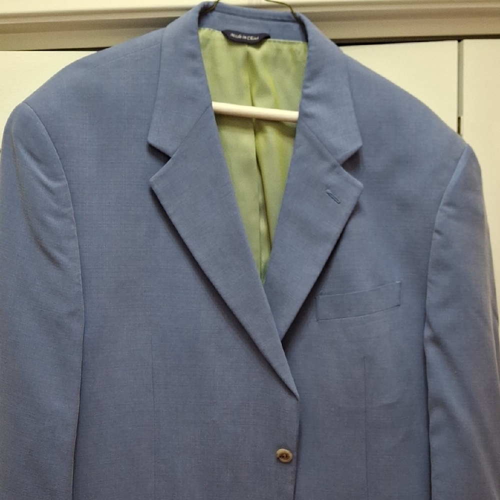 Alan Flusser Men's 46R Blue Blazer